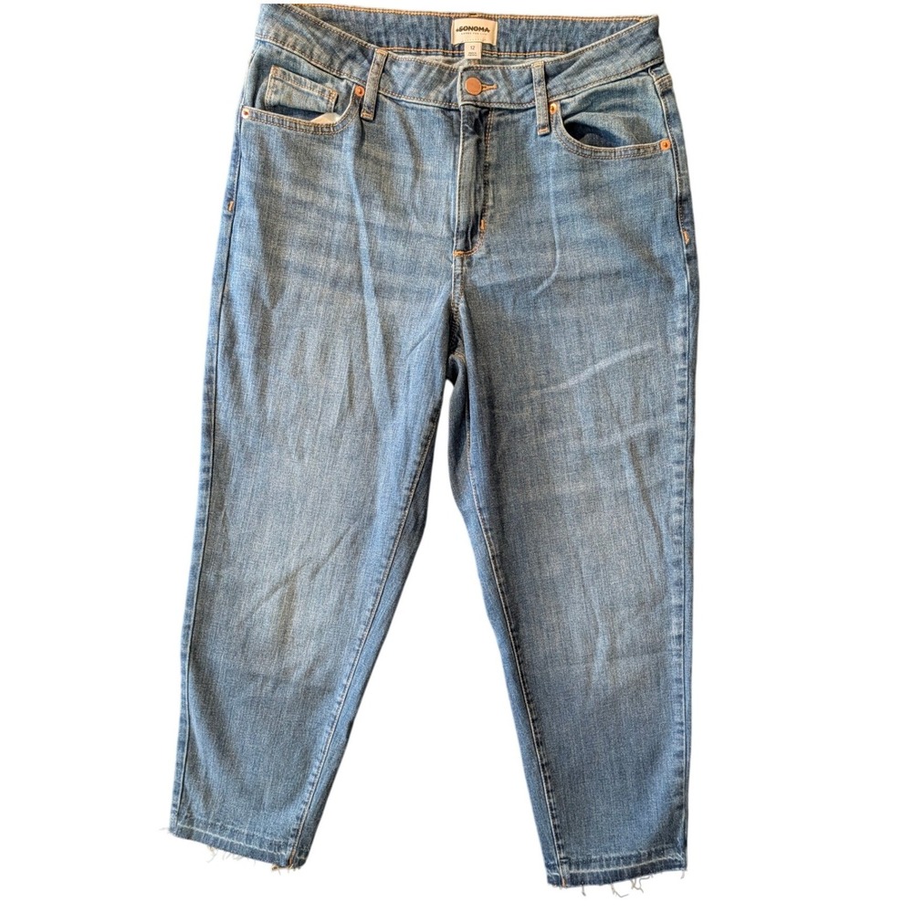 Sonoma Goods For Life Womens‎ Mid Rise Slim Ankle Jeans Blue Medium Wash Size 12